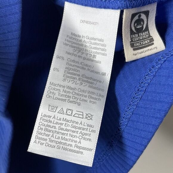 MADEWELL Crop Tank Top Women XS Pure Blue Ribbed NEW Wide Strap NL398 - Picture 10 of 11